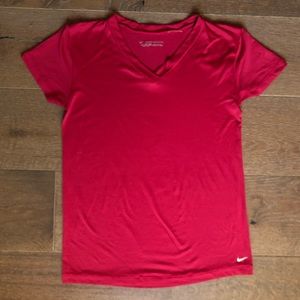 Red Nike Dri-Fit V-Neck